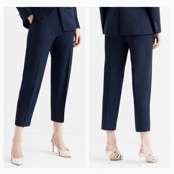 Club Monaco Borrem Navy Wool Blend Tailored Career Work Trouser Ankle Pant Sz 0 - Picture 1 of 13